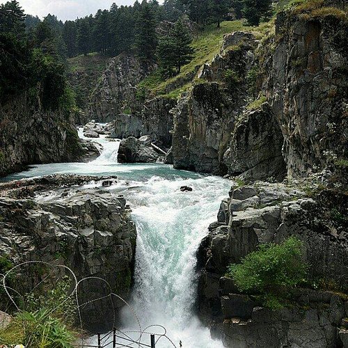 Aharbal Waterfall in Kashmir